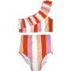 image:imageSwimZip Girls One Shoulder Top  High Waist Bottom Swimsuit 2 Piece  UPF 50Peach