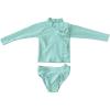 image:imageSwimZip Little Girl Mint Chip Rash Guard Swimsuit Set