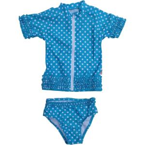 image:imageSassy Surfer  Pink UV Sun Protective Rash Guard Swimsuit Set by SwimZip Swimwear Aqua 612 Months