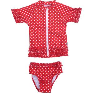image:imageSassy Surfer  Pink UV Sun Protective Rash Guard Swimsuit Set by SwimZip Swimwear Red 5