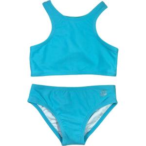 image:imageSwimZip Girls Halter Top and Bikini Bottom 2 Piece Set UPF 50 Sun ProtectionAqua Blue