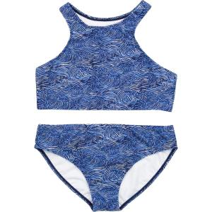 image:imageSwimZip Girls Halter Top and Bikini Bottom 2 Piece Set UPF 50 Sun ProtectionOcean Breeze