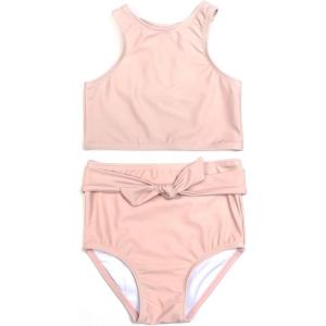 image:imageSwimZip Girls Halter Top and Bikini Bottom 2 Piece Set UPF 50 Sun ProtectionPeach Whip
