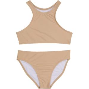 image:imageSwimZip Girls Halter Top and Bikini Bottom 2 Piece Set UPF 50 Sun ProtectionSandy Beach