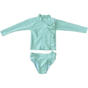 image:imageSwimZip Little Girl Mint Chip Rash Guard Swimsuit Set