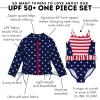 image:imageSwimZip Girls Long Sleeve Rash Guard amp 1Piece Swimsuit  UPF 50 Sun ProtectionAmericana