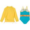 image:imageSwimZip Girls Long Sleeve Rash Guard amp 1Piece Swimsuit  UPF 50 Sun ProtectionColor Pop