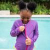 image:imageSwimZip Girls Long Sleeve Rash Guard amp 1Piece Swimsuit  UPF 50 Sun ProtectionIn Disguise