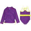 image:imageSwimZip Girls Long Sleeve Rash Guard amp 1Piece Swimsuit  UPF 50 Sun ProtectionIn Disguise