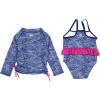 image:imageSwimZip Girls Long Sleeve Rash Guard amp 1Piece Swimsuit  UPF 50 Sun ProtectionOcean Breeze
