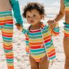 image:imageSwimZip Girls Long Sleeve Rash Guard amp 1Piece Swimsuit  UPF 50 Sun ProtectionRainbow