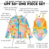 image:imageSwimZip Girls Long Sleeve Rash Guard amp 1Piece Swimsuit  UPF 50 Sun ProtectionVibrant Vacay