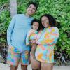 image:imageSwimZip Girls Long Sleeve Rash Guard amp 1Piece Swimsuit  UPF 50 Sun ProtectionVibrant Vacay