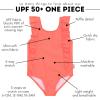 image:imageSwimZip Girls Ruffle OnePiece Swimsuit with UPF 50 Sun ProtectionNeon Orange