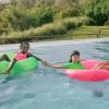 image:imageSwimZip Girls Ruffle OnePiece Swimsuit with UPF 50 Sun ProtectionNeon Pink