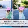 image:imageSwimZip Girls Wide Brim Sun Hat  UPF 50 Sun Protection Pink