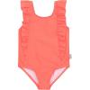 image:imageSwimZip Girls Ruffle OnePiece Swimsuit with UPF 50 Sun ProtectionNeon Orange