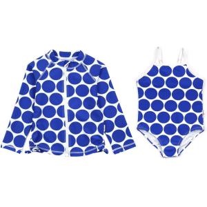 image:imageSwimZip Girls Long Sleeve Rash Guard amp 1Piece Swimsuit  UPF 50 Sun ProtectionDot