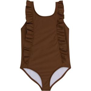 image:imageSwimZip Girls Ruffle OnePiece Swimsuit with UPF 50 Sun ProtectionCold Brew