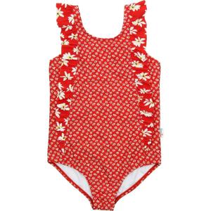 image:imageSwimZip Girls Ruffle OnePiece Swimsuit with UPF 50 Sun ProtectionDaisy