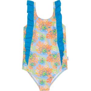 image:imageSwimZip Girls Ruffle OnePiece Swimsuit with UPF 50 Sun ProtectionGroovy