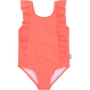 image:imageSwimZip Girls Ruffle OnePiece Swimsuit with UPF 50 Sun ProtectionNeon Orange