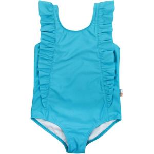 image:imageSwimZip Girls Ruffle OnePiece Swimsuit with UPF 50 Sun ProtectionScuba Blue