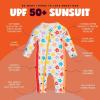 image:imageSwimZip Girls LongSleeve UPF 50 Swimsuit for Baby Toddler amp Little GirlsBlossom