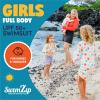 image:imageSwimZip Girls LongSleeve UPF 50 Swimsuit for Baby Toddler amp Little GirlsBlossom