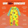 image:imageSwimZip Girls LongSleeve UPF 50 Swimsuit for Baby Toddler amp Little GirlsCoral