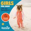 image:imageSwimZip Girls LongSleeve UPF 50 Swimsuit for Baby Toddler amp Little GirlsDaisy