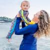 image:imageSwimZip Girls LongSleeve UPF 50 Swimsuit for Baby Toddler amp Little GirlsDeep Dive