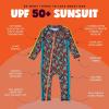 image:imageSwimZip Girls LongSleeve UPF 50 Swimsuit for Baby Toddler amp Little GirlsDeep Dive
