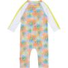 image:imageSwimZip Girls LongSleeve UPF 50 Swimsuit for Baby Toddler amp Little GirlsGroovy
