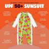 image:imageSwimZip Girls LongSleeve UPF 50 Swimsuit for Baby Toddler amp Little GirlsHibiscus