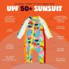 image:imageSwimZip Girls LongSleeve UPF 50 Swimsuit for Baby Toddler amp Little GirlsJoyful