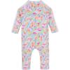 image:imageSwimZip Girls LongSleeve UPF 50 Swimsuit for Baby Toddler amp Little GirlsPetals