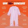 image:imageSwimZip Girls LongSleeve UPF 50 Swimsuit for Baby Toddler amp Little GirlsSassy Surfer Pink Dots