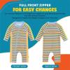 image:imageSwimZip Girls LongSleeve UPF 50 Swimsuit for Baby Toddler amp Little GirlsSunny Stripe
