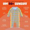 image:imageSwimZip Girls LongSleeve UPF 50 Swimsuit for Baby Toddler amp Little GirlsSunny Stripe
