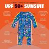image:imageSwimZip Girls LongSleeve UPF 50 Swimsuit for Baby Toddler amp Little GirlsTropadelic
