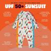 image:imageSwimZip Girls LongSleeve UPF 50 Swimsuit for Baby Toddler amp Little GirlsTropical Birds