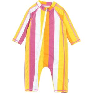image:imageSwimZip Girls LongSleeve UPF 50 Swimsuit for Baby Toddler amp Little GirlsBe Bold