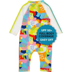 image:imageSwimZip Girls LongSleeve UPF 50 Swimsuit for Baby Toddler amp Little GirlsJoyful