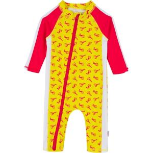 image:imageSwimZip Girls LongSleeve UPF 50 Swimsuit for Baby Toddler amp Little GirlsLobster