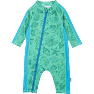 image:imageSwimZip Girls LongSleeve UPF 50 Swimsuit for Baby Toddler amp Little GirlsSeashell