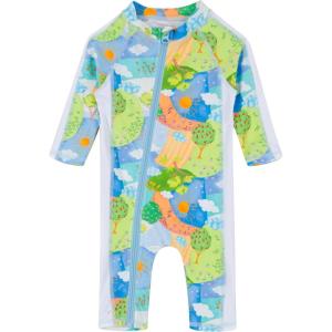 image:imageSwimZip Girls LongSleeve UPF 50 Swimsuit for Baby Toddler amp Little GirlsSunshine