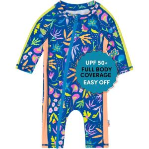 image:imageSwimZip Girls LongSleeve UPF 50 Swimsuit for Baby Toddler amp Little GirlsTropadelic