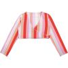 image:imageSwimZip Womens Long Sleeve Swim Wrap Top Swimsuit UPF 50 Multiple ColorsPeach Stripes