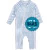 image:imageSwimZip Boys LongSleeve UPF 50 Swimsuit for Baby Toddler amp Little BoysBlue Gingham